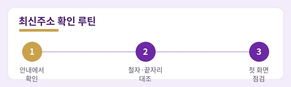 안내 확인·철자 대조·첫 화면 점검으로 이어지는 최신주소 확인 루틴